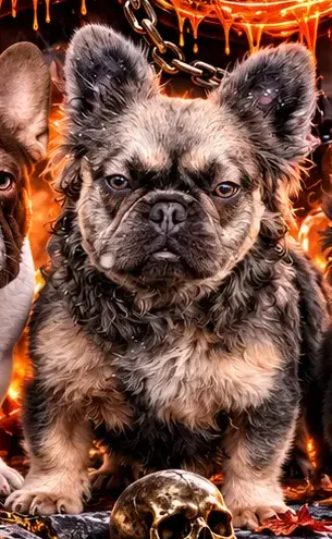 Mamba — Fluffy Blue Masked Fawn French Bulldog