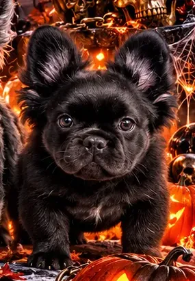Kanye — Fluffy Black Masked French Bulldog